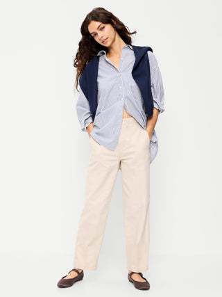 Pantalón Recto Talle Alto con Bolsillos