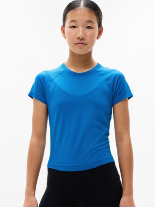 Camiseta larga deportiva Power Up para niña Athleta.