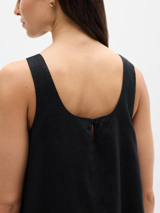 Vestido con Tirantes de Lino