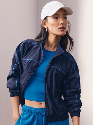 Chaqueta Deportiva Cuello Alto con Bolsillos