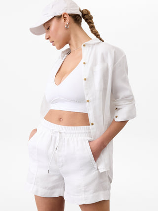 Short con Cintura Elástica de Lino
