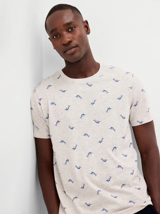 Camiseta Manga Corta de Algodón con Estampado