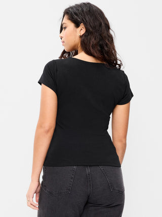 Camiseta Manga Corta Cuello Cuadrado