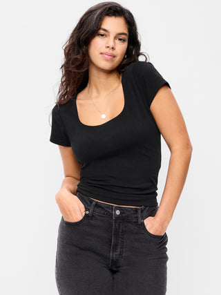 Camiseta Manga Corta Cuello Cuadrado