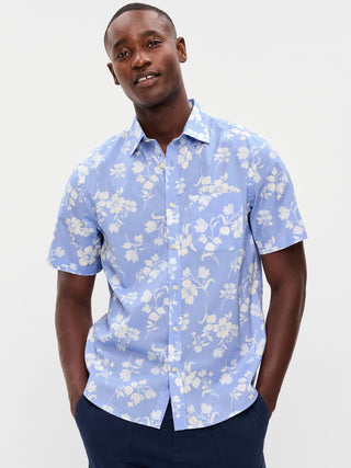 Camisa Manga Corta Estampado Colección Blue Floral
