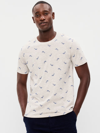 Camiseta Manga Corta de Algodón con Estampado