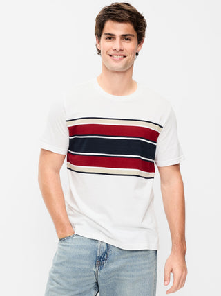 Camiseta Manga Corta con Detalle de Rayas