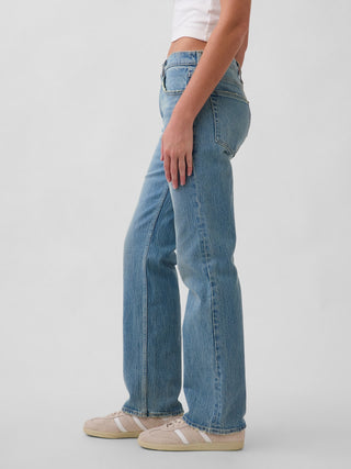 Jeans rectos relajados de talle medio.