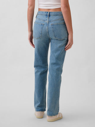 Jeans rectos relajados de talle medio.