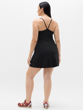 Vestido Semi Ajustado de Tirantes Espalda Cruzada