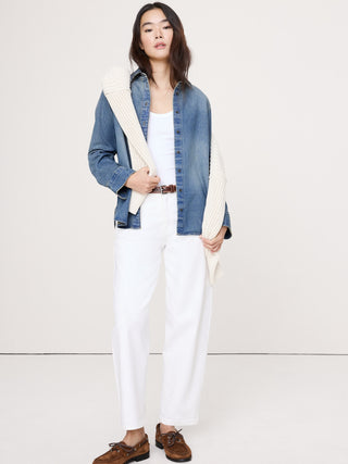 Camisa Denim Manga Larga de Algodón