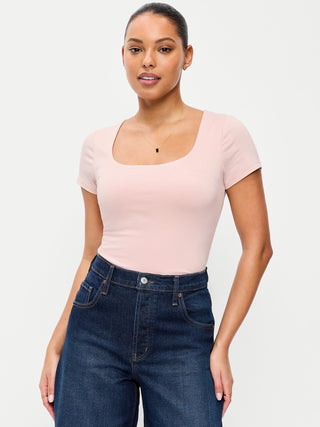 Camiseta Manga Corta Cuello Cuadrado