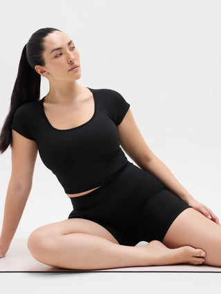 Camiseta Deportiva sin Costuras Espalda Abierta