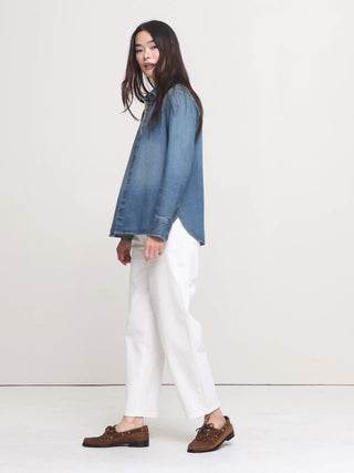 Camisa Denim Manga Larga de Algodón