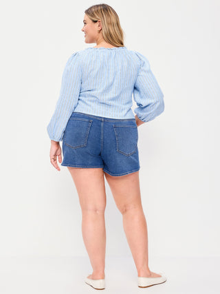 Short Denim Talle Alto con Bolsillos