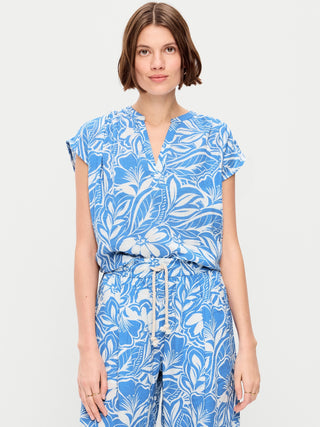 Camisa Manga Corta con Estampado Floral