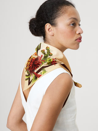 Pañuelo con Estampado Floral de Algodón
