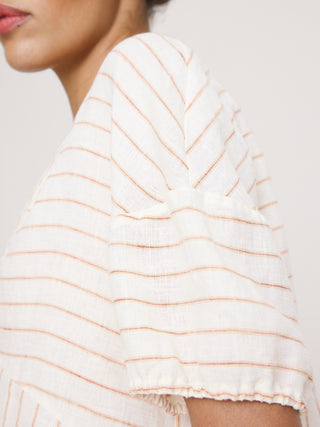 Camisa Manga Corta Detalle Lazo de Lino
