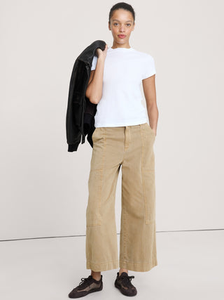 Camiseta Airy de algodón con cuello simulado.