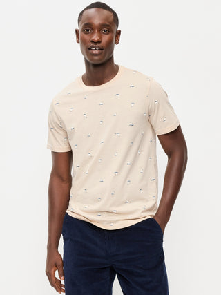 Camiseta Manga Corta de Algodón con Estampado