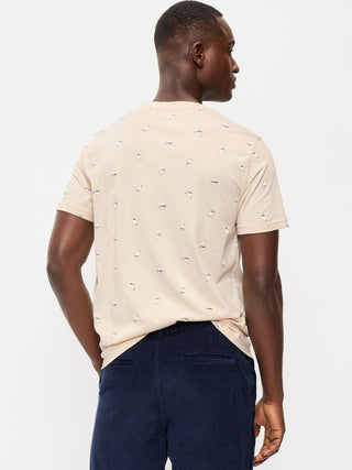 Camiseta Manga Corta de Algodón con Estampado