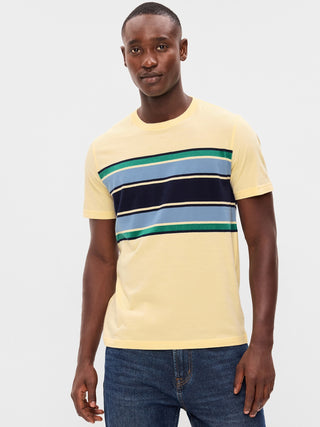 Camiseta Manga Corta con Detalle de Rayas