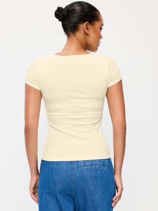Camiseta Manga Corta Cuello Cuadrado