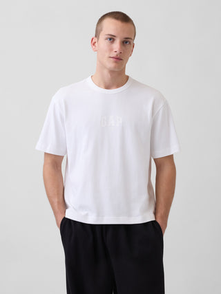 Camiseta Manga Corta con Logo de Algodón