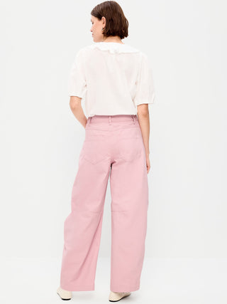 Pantalones chinos tipo barril de tiro medio.