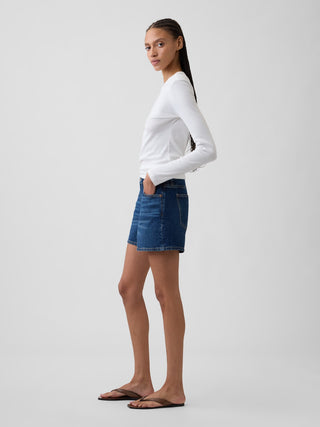 Shorts vaqueros suaves de talle medio de 5".