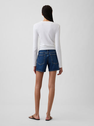 Shorts vaqueros suaves de talle medio de 5".