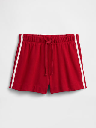 Shorts relajados de felpa francesa con rayas.