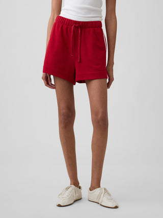 Shorts relajados de felpa francesa con rayas.