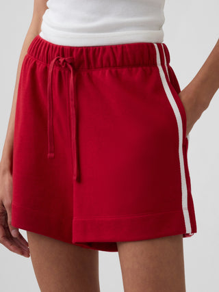 Shorts relajados de felpa francesa con rayas.