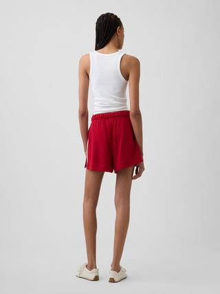 Shorts relajados de felpa francesa con rayas.