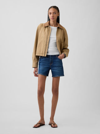 Shorts vaqueros suaves de talle medio de 5".