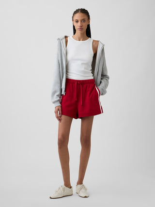 Shorts relajados de felpa francesa con rayas.