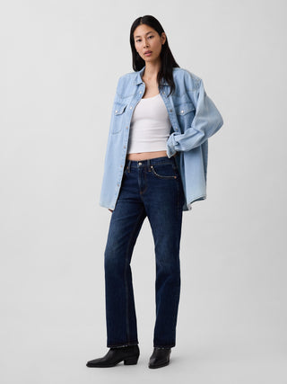 Jeans rectos relajados de talle medio.