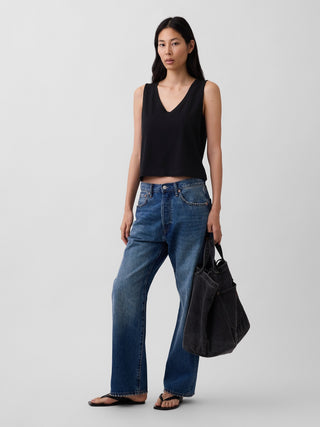 Camiseta sin Mangas Cuello V de Algodón