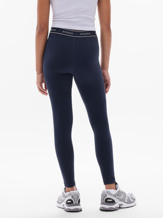 Legging de talle alto para niña Athleta con logo Chit Chat.
