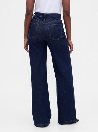 Jeans Curvy de tiro alto, Stride, de pierna ancha.