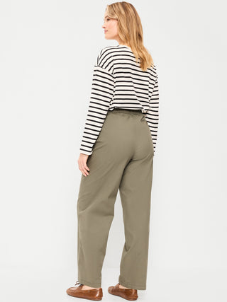 Pantalón Recto Talle Alto con Bolsillos