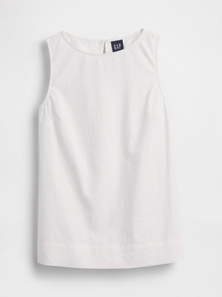 Camiseta sin mangas en mezcla de lino.