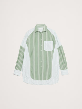 Camisa Oversize Manga Larga Estampado Patchwork