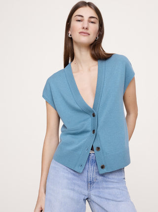 Chaleco Cuello V sin Mangas de Lana