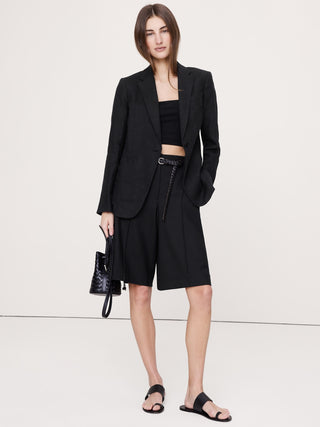 Blazer ajustado de lino.