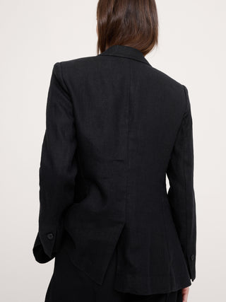 Blazer ajustado de lino.