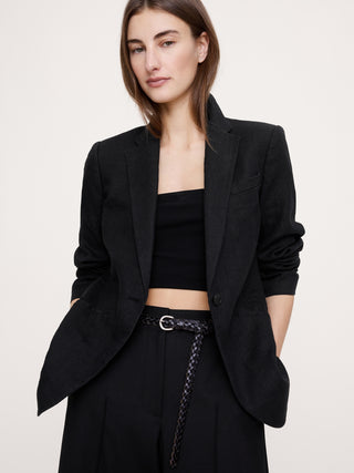 Blazer ajustado de lino.