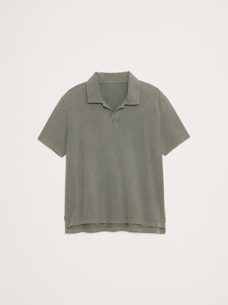 Polo relajado de algodón ante.