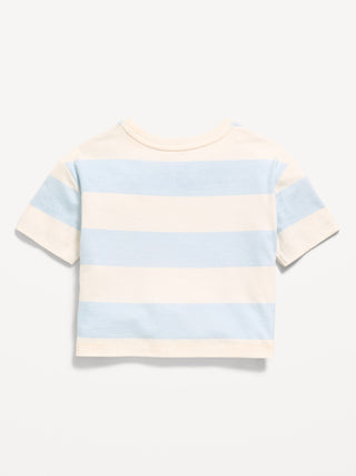 Camiseta Cuello Redondo Estampado Rayas, Bebé